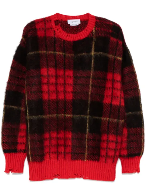 Alexander McQueen tartan-check sweater Red 807292Q1BBC6130
