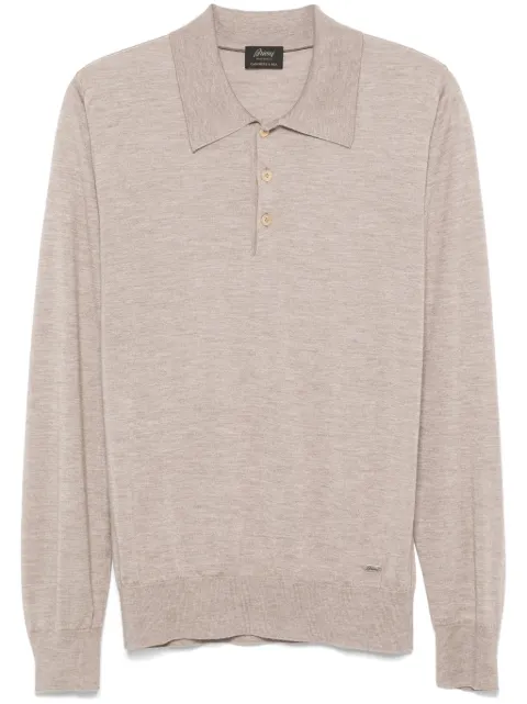 Brioni fine-knit polo shirt Neutrals UMR30LP1K829700