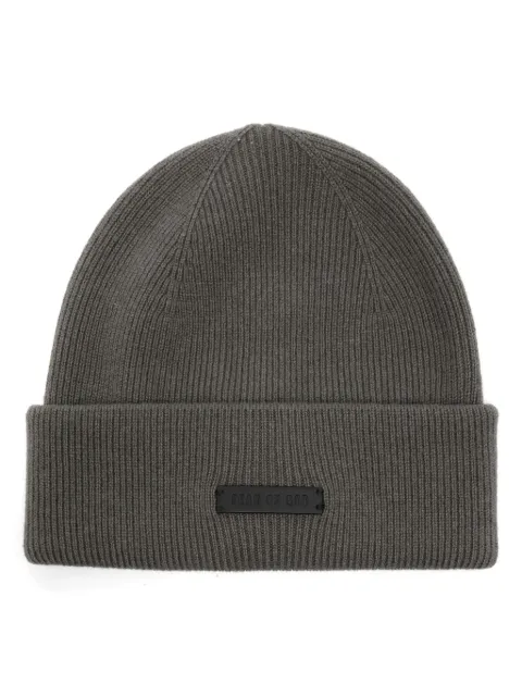 Fear Of God logo-patch beanie Grey FG870033CAS