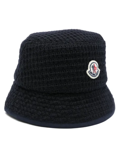 Moncler logo-patch bucket hat Blue J20913B0002589AO0