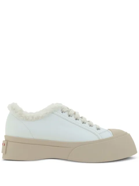 Marni Pablo lace-up shearling-trim sneakers White SNZW007320P5045