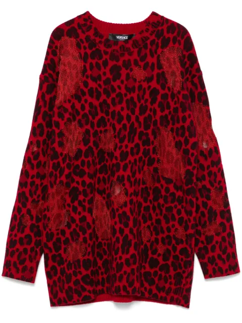Versace leopard-print sweater Red 10166391A12230