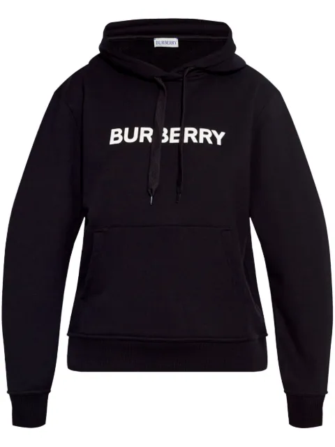 Burberry logo cotton hoodie Black 8084755
