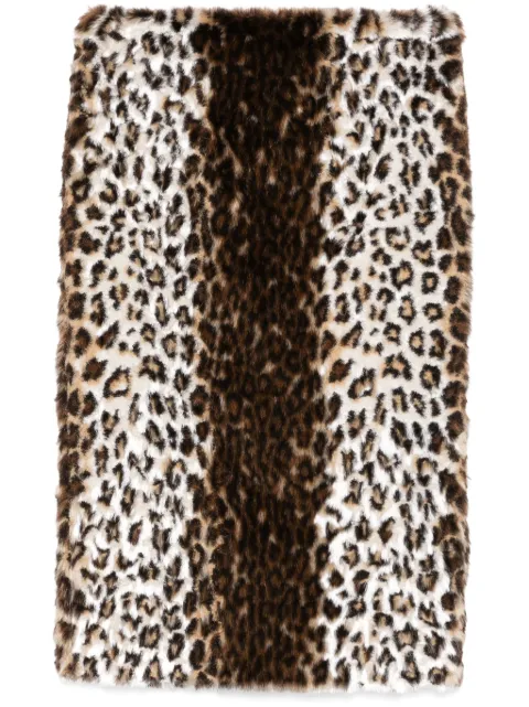 Alexander McQueen leopard-print midi skirt Brown 810755QHAB6