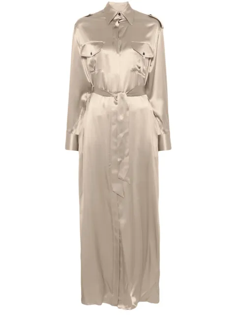Kiton silk maxi dress Brown D47321K0333731000