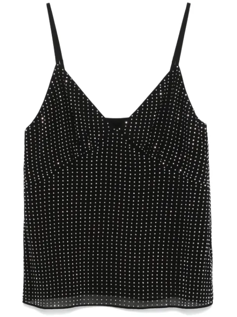 Michael Kors rhinestone-embellished georgette top Black MF440P77R3