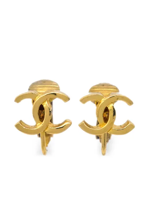 CHANEL Pre-Owned 1990-2000s CC clip-on earrings Gold ER233