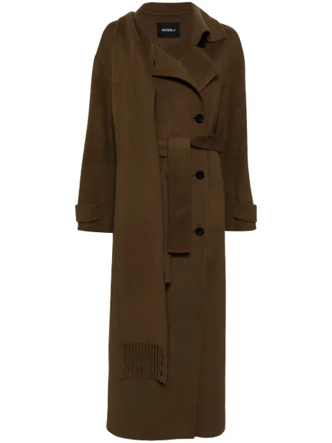 Goen.J double-faced one-side muffler coat Brown GNJ24AWCT02