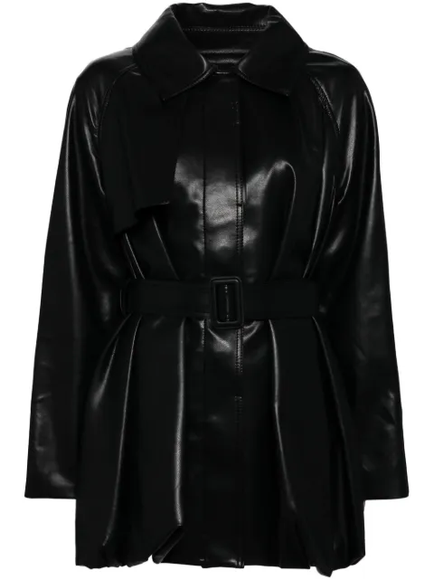 Goen.J leather trench jacket Black GNJ24AWJK06