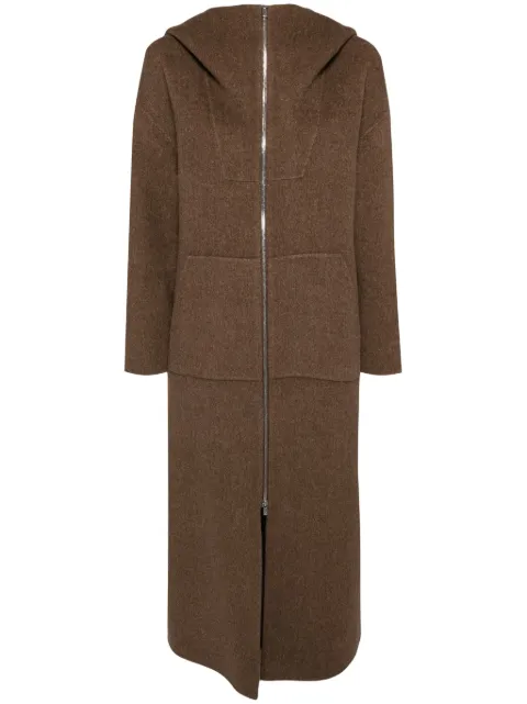 Goen.J zip-up hooded coat Brown GNJ24AWCT03