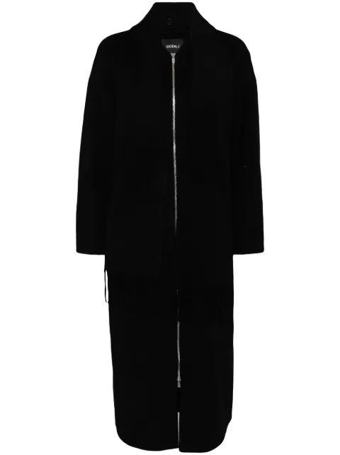 Goen.J detachable-muffler zip-up coat Black GNJ24AWCT04