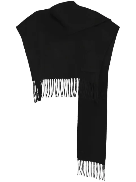 Goen.J fringed muffler poncho Black GNJ24AWPC01