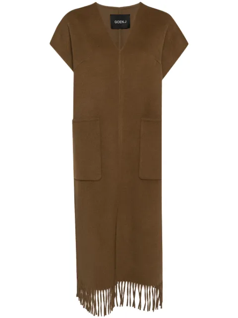 Goen.J double-faced fringed dress Brown GNJ24AWDS01
