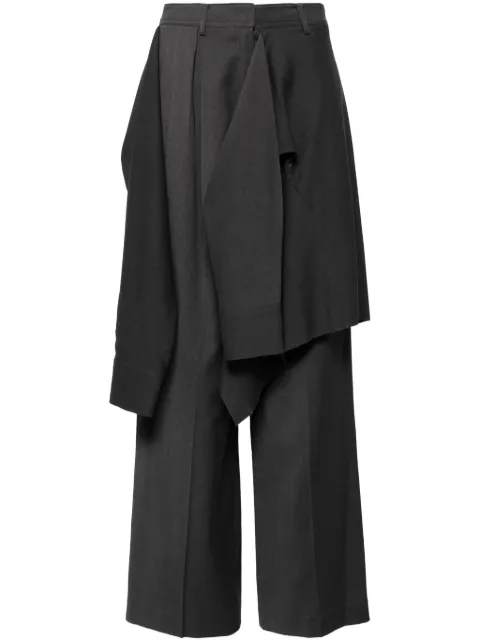 Goen.J layered shirt raw-edge cut pants Grey GNJ24AWPT04