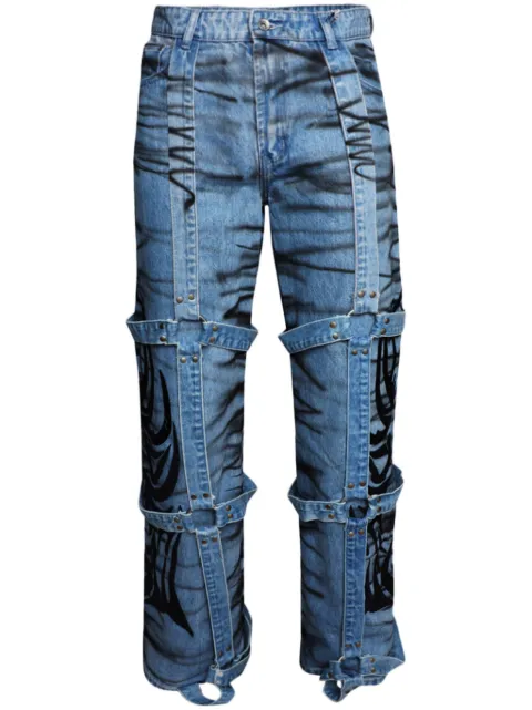Who Decides War Winged Logo Bondage jeans Blue 1121040008SS24