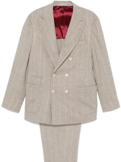 Brunello Cucinelli pinstriped suit Neutrals MY453LDBHC014