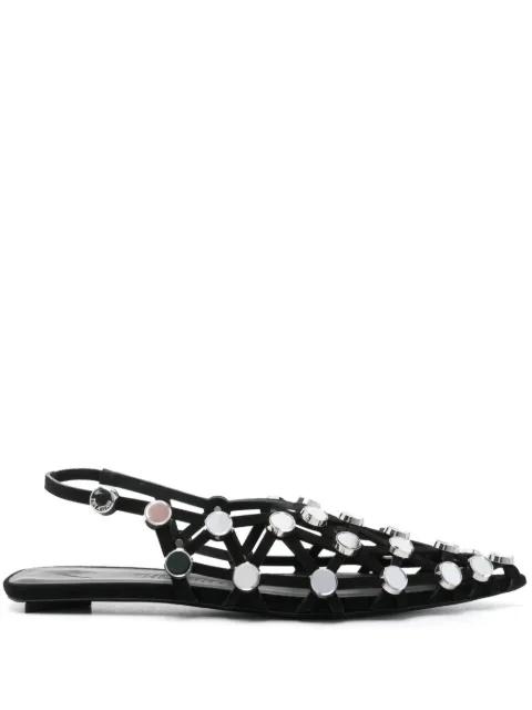 The Attico Grid slingback sandals Black 246WSH00801