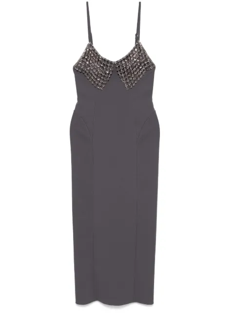 The Attico crystal-detail midi dress Grey 250WCW00204PLL002RA