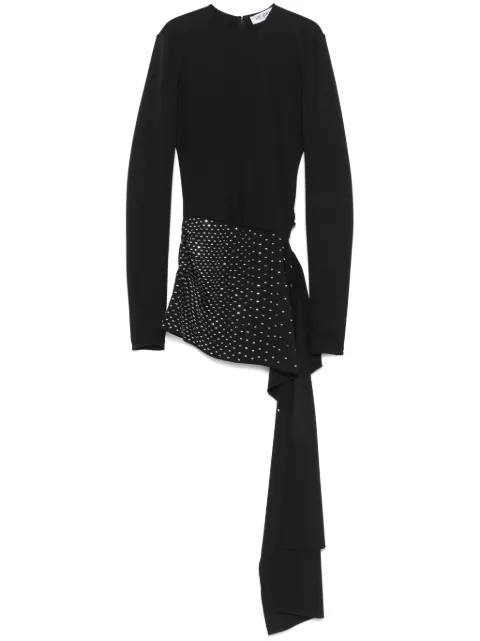 The Attico asymmetric mini dress Black 250WCA00383PLL002TA