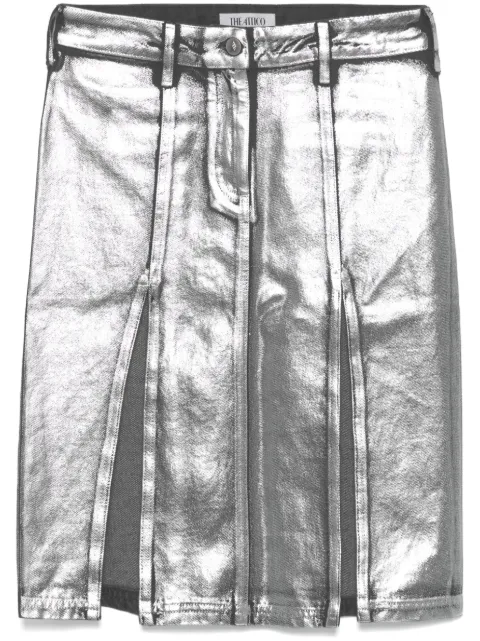 The Attico coated denim midi skirt Silver 250WCS00257DDD103SS