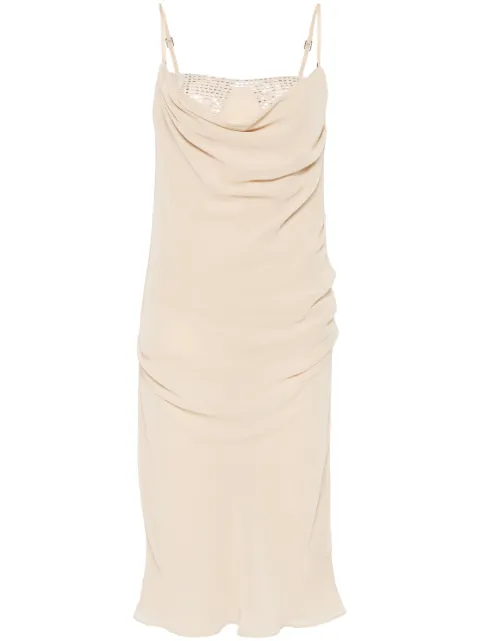 The Attico draped midi dress Neutrals 250WCW00186PAA085TA