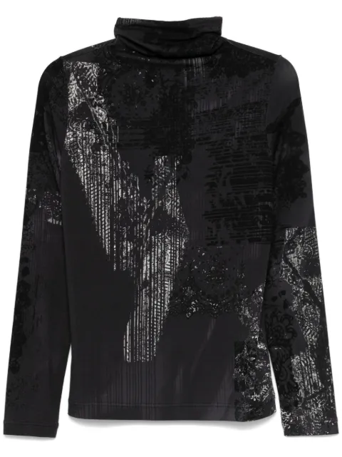 Y's abstract-print top Black YOT30262