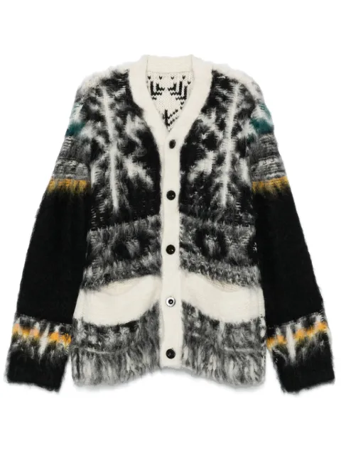sacai patterned pocket cardigan Black 2403514M