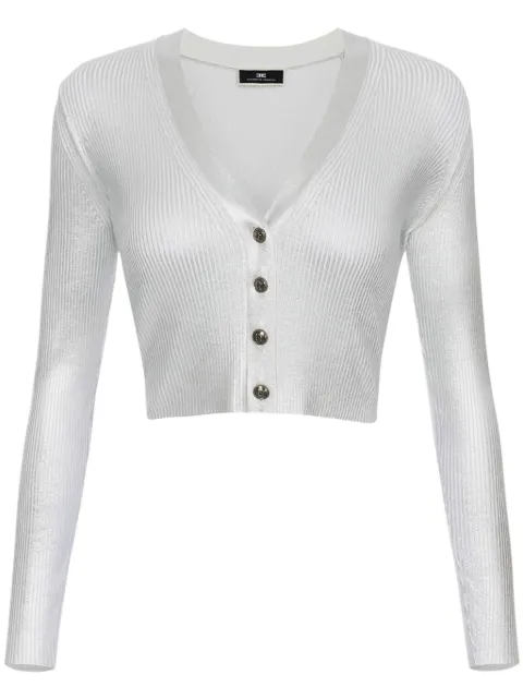 Elisabetta Franchi laminated cropped cardigan Grey MK45S42E2