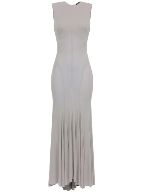 Elisabetta Franchi jersey flared midi dress Neutrals AB52642E2