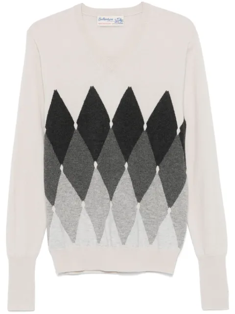 Ballantyne diamond-pattern V-neck sweater Neutrals B2P00112KA8