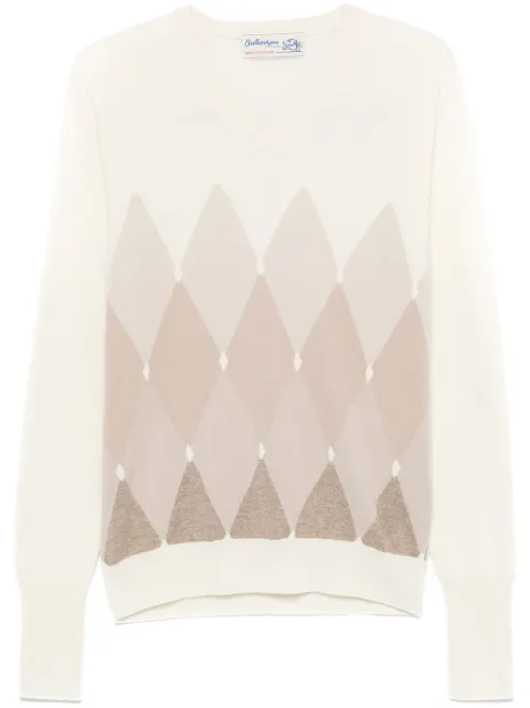 Ballantyne diamond-pattern V-neck sweater Neutrals B2P00112KA8