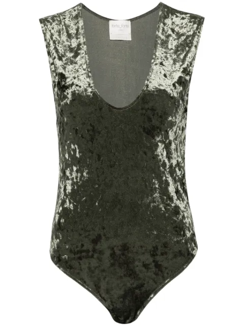 Forte Forte crushed-velvet bodysuit Green 12911MYLINGERIE