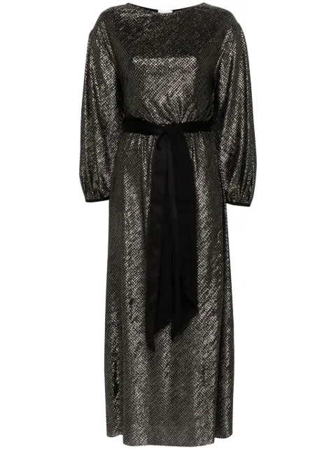 Forte Forte houndstooth-pattern maxi dress Black 12905MYDRESS