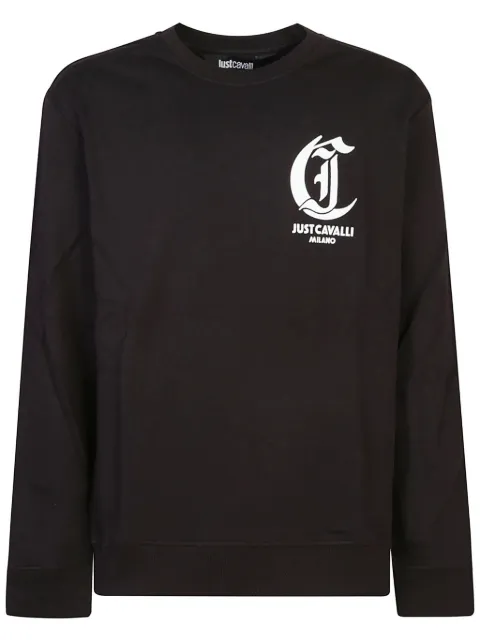 Just Cavalli embroidered cotton sweatshirt Black 77OAIT06CF500
