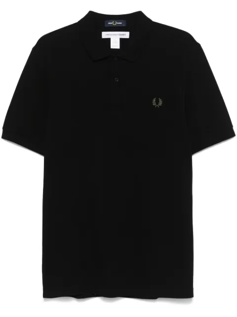 Comme Des Garçons Shirt x Fred Perry slogan-print polo shirt Black FNT501