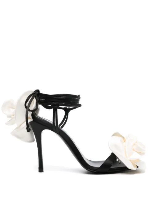 Magda Butrym 110mm floral-appliqué sandals Black 522423
