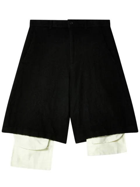 Black Comme Des Garçons layered-design shorts Black 1NP011