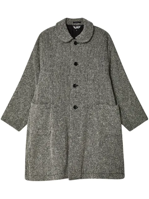 Black Comme Des Garçons herringbone single breasted coat Black 1NC004