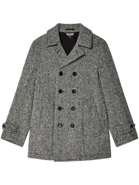 Black Comme Des Garçons herringbone coat Black 1NC002
