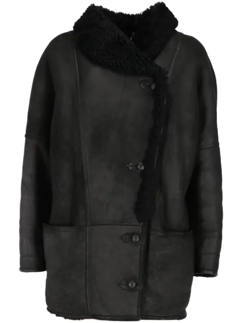 A.N.G.E.L.O. Vintage Cult 1980s pre-owned shearling-trim coat Black ANG540SP