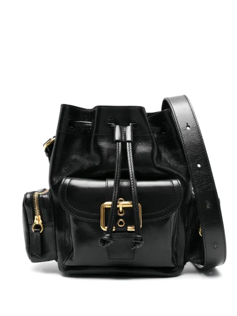 Chloé leather bucket bag Black CHC24WS537N83