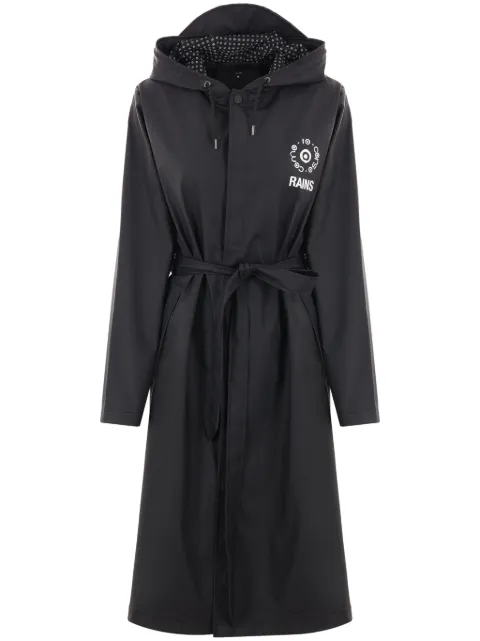 Rains x 10 Corso Como printed belted raincoat Black 20470