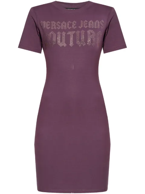 Versace Jeans Couture logo-embellished T-shirt dress Purple 77HAOL00CJ02L