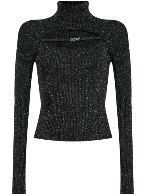 Versace Jeans Couture lurex-detail sweater Black 77HAFM22CM60H