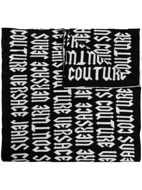Versace Jeans Couture intarsia knit-logo scarf Black 77GA2H52ZG290