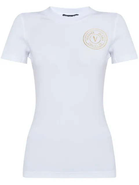 Versace Jeans Couture logo-print T-shirt White 77HAHT00CJ03T