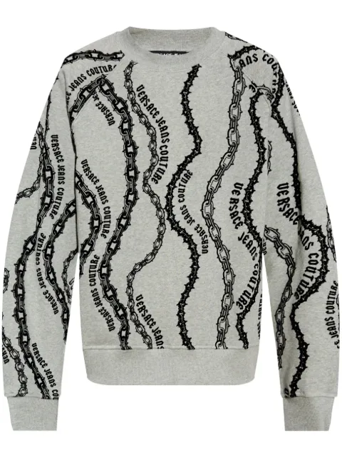 Versace Jeans Couture chain link-print sweatshirt Grey 77GAI3X0FS176