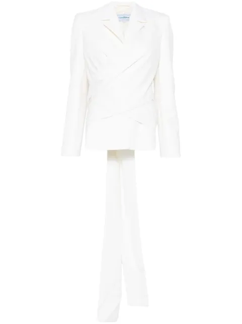 Casablanca virgin wool wrap tuxedo White WF24JK303