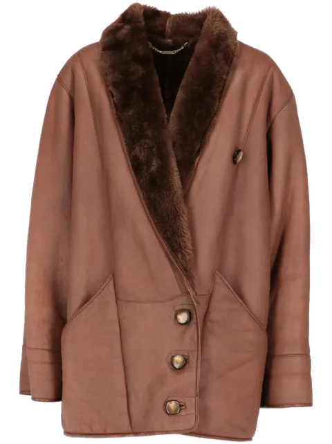 A.N.G.E.L.O. Vintage Cult 1980s shearling-lapels coat Brown ANG580SN
