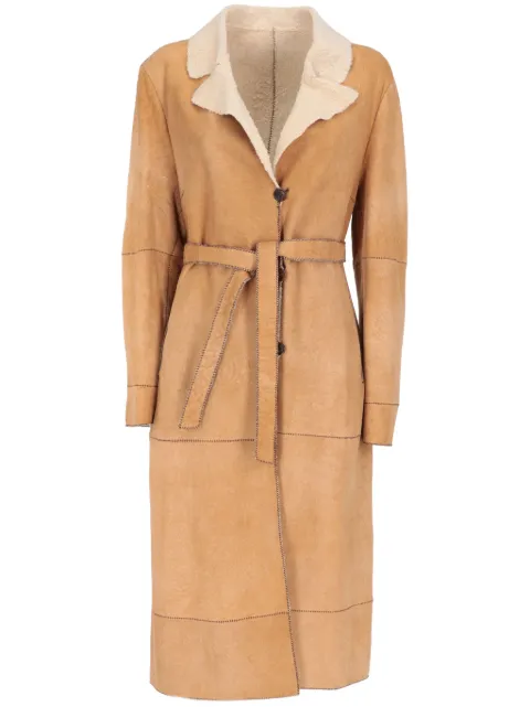 A.N.G.E.L.O. Vintage Cult 2000s pre-owned shearling-trim coat Neutrals ANG880SL